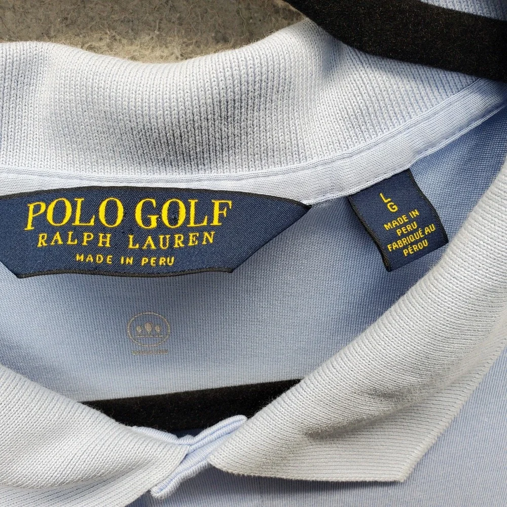 Polo Ralph Lauren Golf Polo Shirt Mens L Blue 2018 US Open Performance Popover